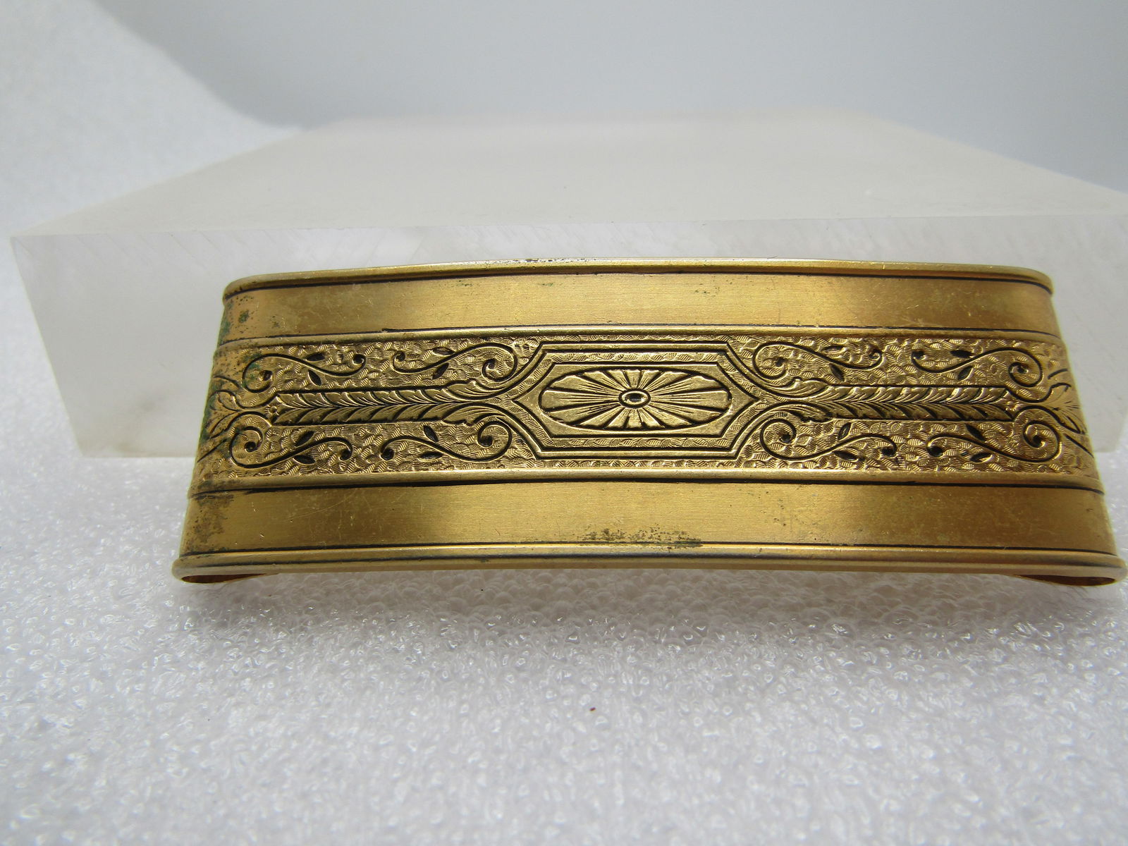 Vintage Damascene Wide Bar Brooch, 1960's (1 of 6)