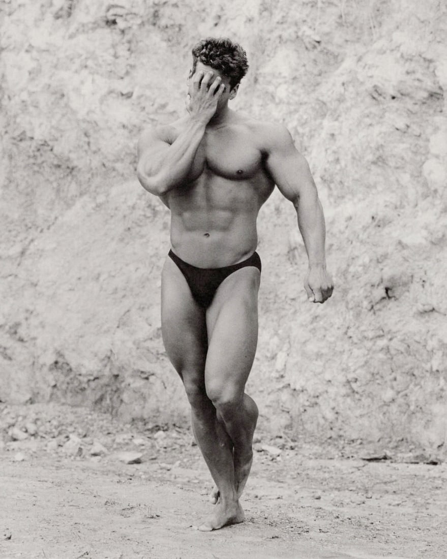 HERB RITTS - Bob Paris, Mr. Olympia: Artist: HERB RITTS Print Title: Bob Paris, Mr. Olympia Medium: Duotone Photolithograph Printing Date: 1980's Printed in the US Image Size approx: 9 X 7.5 inches Herb Ritts (1952-2002) was an American 