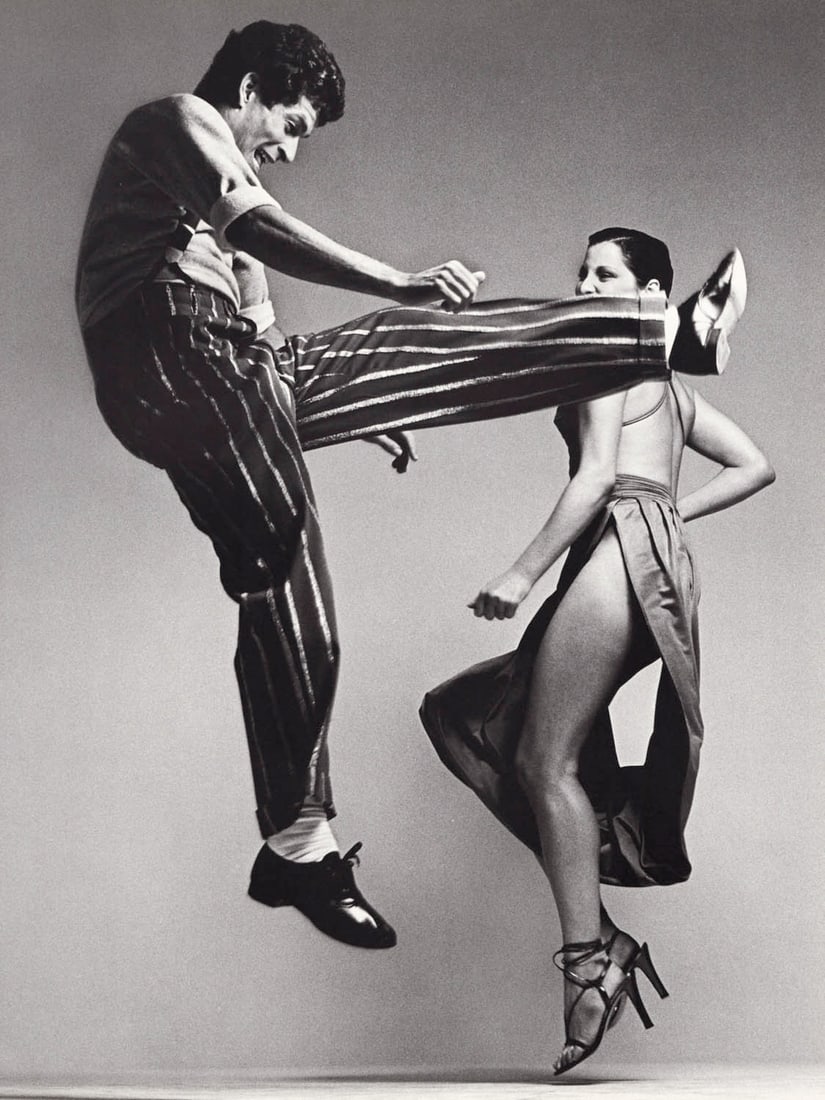 FRANCESCO SCAVULLO - Paul Palmero and Nina Gimenez, Studio 54 disco dancers, 1979: Artist: FRANCESCO SCAVULLO Print Title: Paul Palmero and Nina Gimenez, Studio 54 disco dancers, 1979 Medium: photolithograph Printed in: the USA, 1980’s Image Size: approx. 12.5 x 9.5” Res