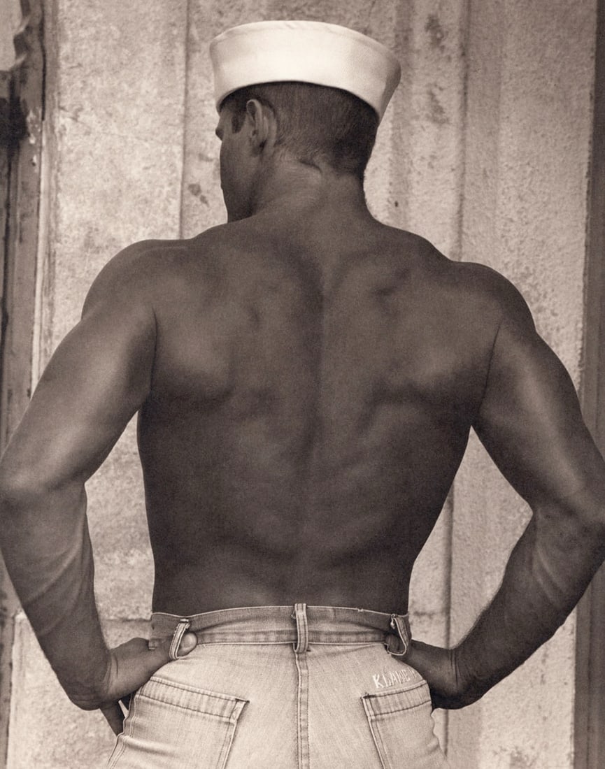 BRUCE WEBER - Sailor, On Leave in Waikiki: Artist: BRUCE WEBER Print Title: Sailor, On Leave in Waikiki Medium: Sheet-fed Gravure Edition limited to 5000 Printing Date: 1990's Printed in Japan Image Size approx: 13 X 9.5 inches Bruce Weber is