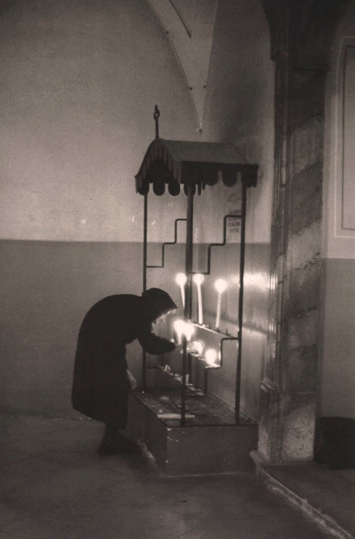 SABINE WEISS - Church, Hungary, 1957: Artist: SABINE WEISS Print Title: Church, Hungary, 1957 Medium: photolithograph Printed in: France, 1980’s Image Size: approx. 10 x 7 ” Sabine Weiss born Sabine Weber on July 23 , 1924 in 