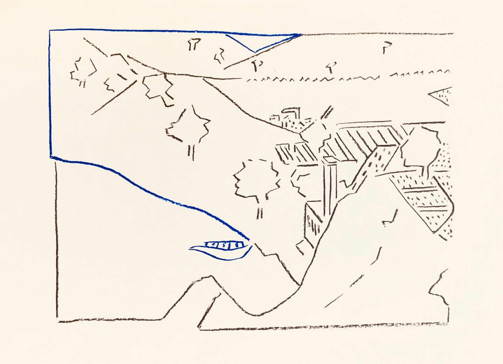 Pierre Buraglio Lithograph (N10-4) Lorenzetti (1 of 1)