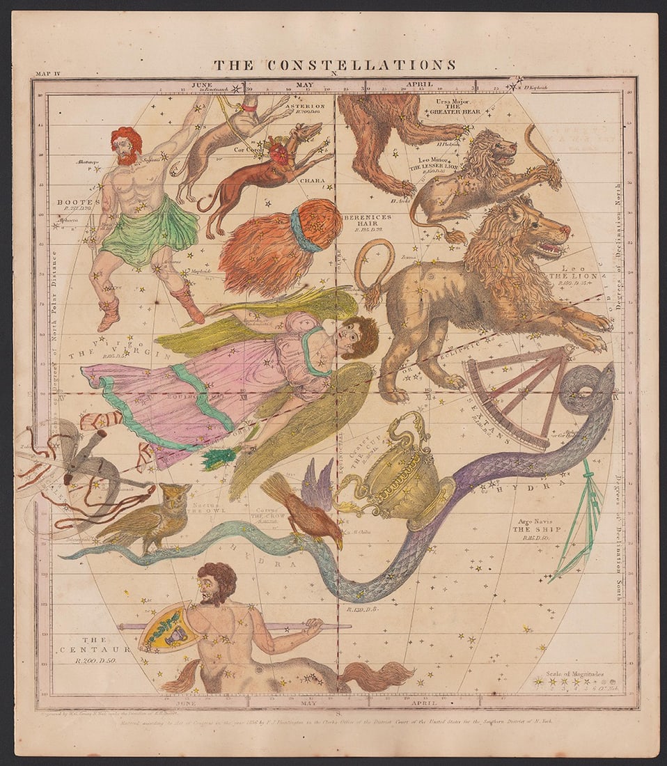 Scarce Burritt map of Constellations – April/May/June (1 of 5)