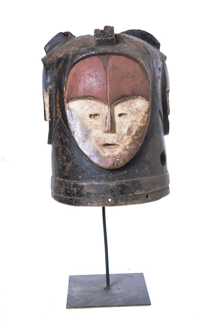 Ngontgang 4-faced helmet mask - Wood - Mitsogho - Gabon (1 of 7)
