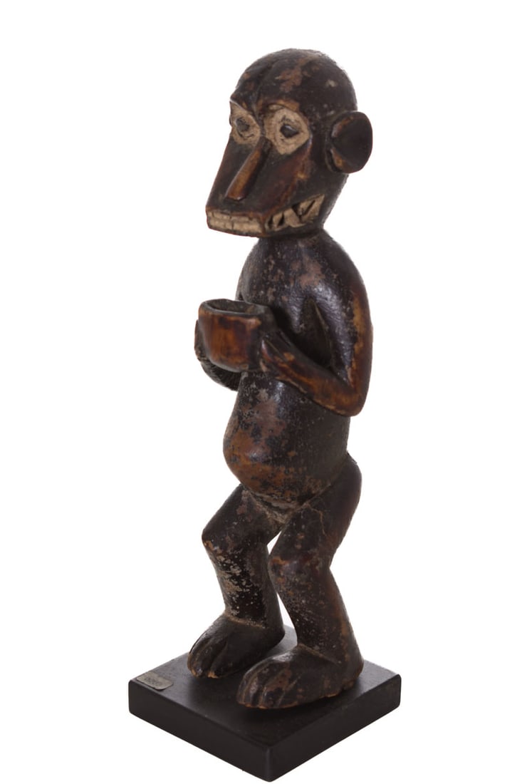 Monkey figure - Wood - Baule - Ivory Coast - SCH?DLER CERTIFICATE (1 of 8)