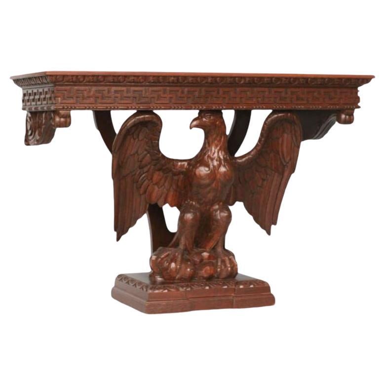 American Neoclassical Handcarved Eagle Console Table Auction