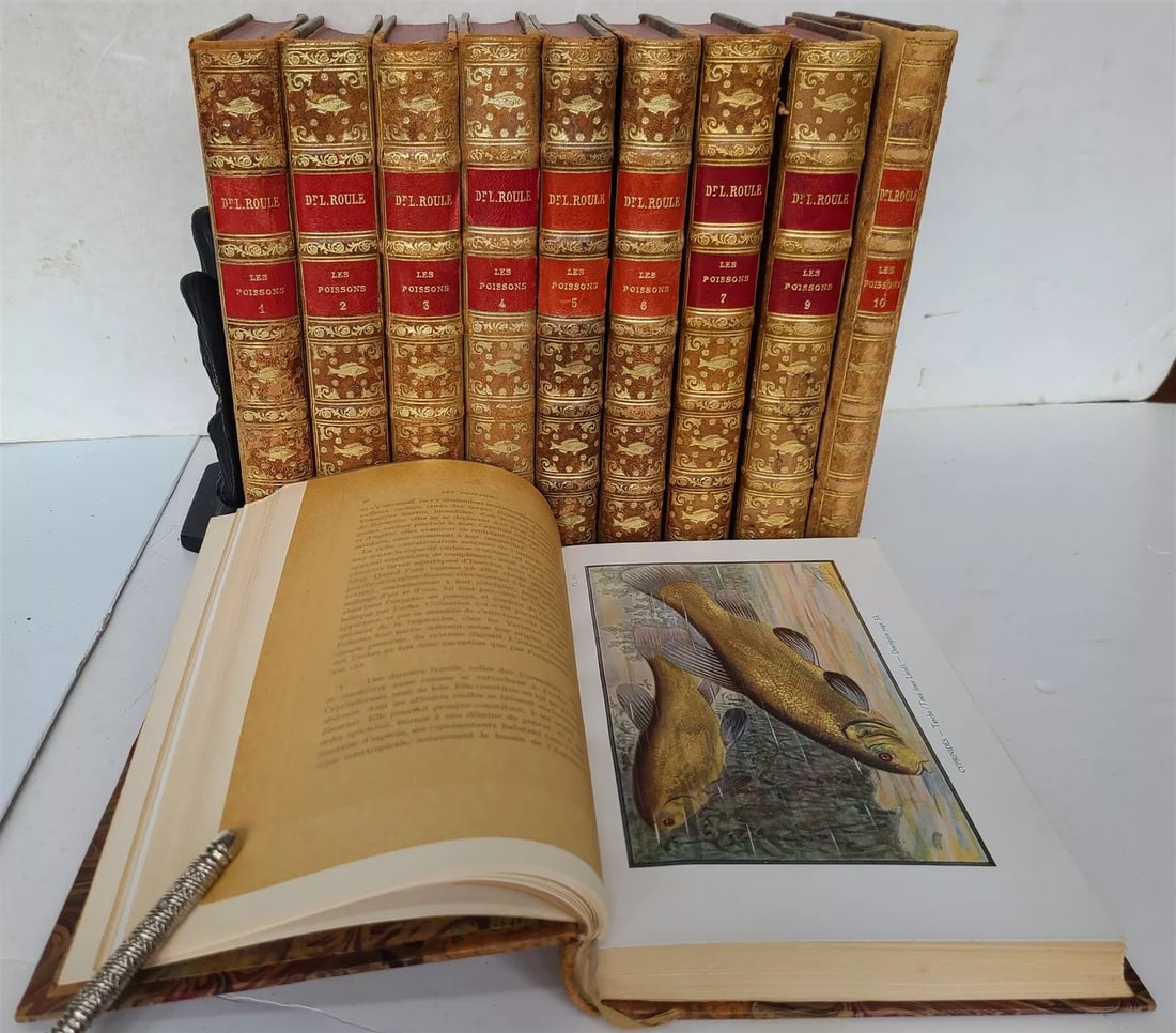 1926-1937 ICHTHYOLOGY FISH STUDY 10 VOLUMES ILLUSTRATED antique in FRENCH (1 of 19)