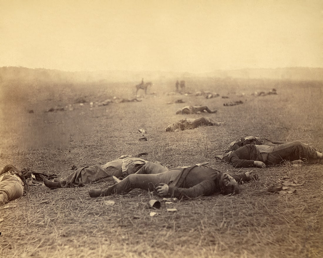 13X19" LG FORMAT, CIVIL WAR CASUALTIES, BY ALEXANDER GARDNER: Title: 13X19" LG FORMAT, CIVIL WAR CASUALTIES, BY ALEXANDER GARDNER Artist/Source: ALEXANDER GARDNER Medium: DYE BASED PHOTOLITHOGRAPH Dimensions: 13X19 Original Date: SEE TITLE Description: || UNITED