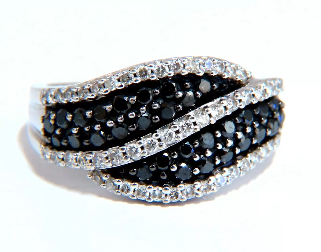 .80ct Natural Black Diamonds Band 14kt (1 of 5)