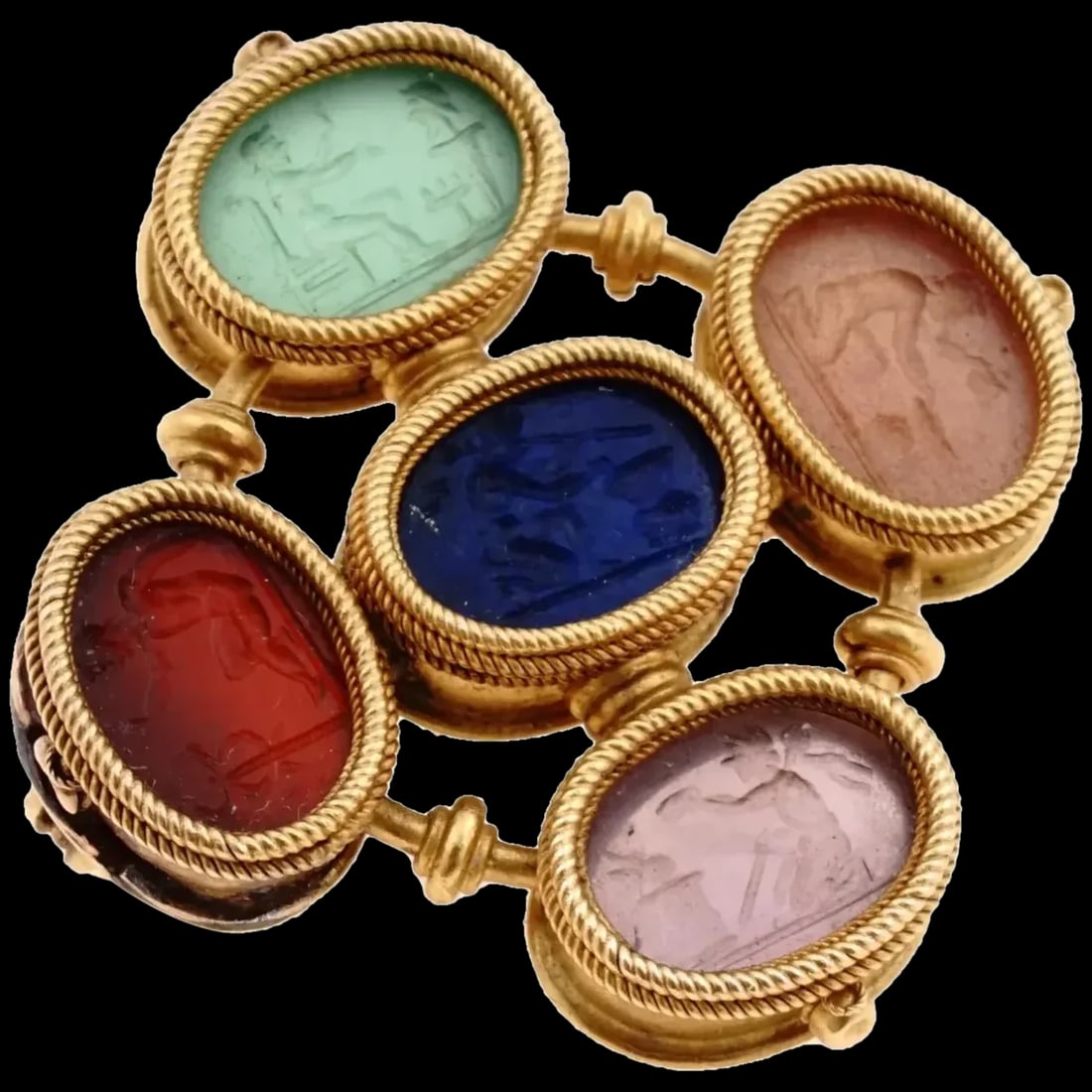 14K Gold Antique Grand Tour Carved Intaglio Brooch (1 of 5)