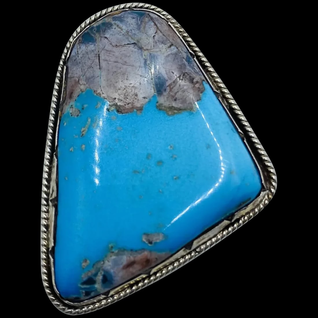 Native American Silver Large Turquoise Brooch Pendant (1 of 15)