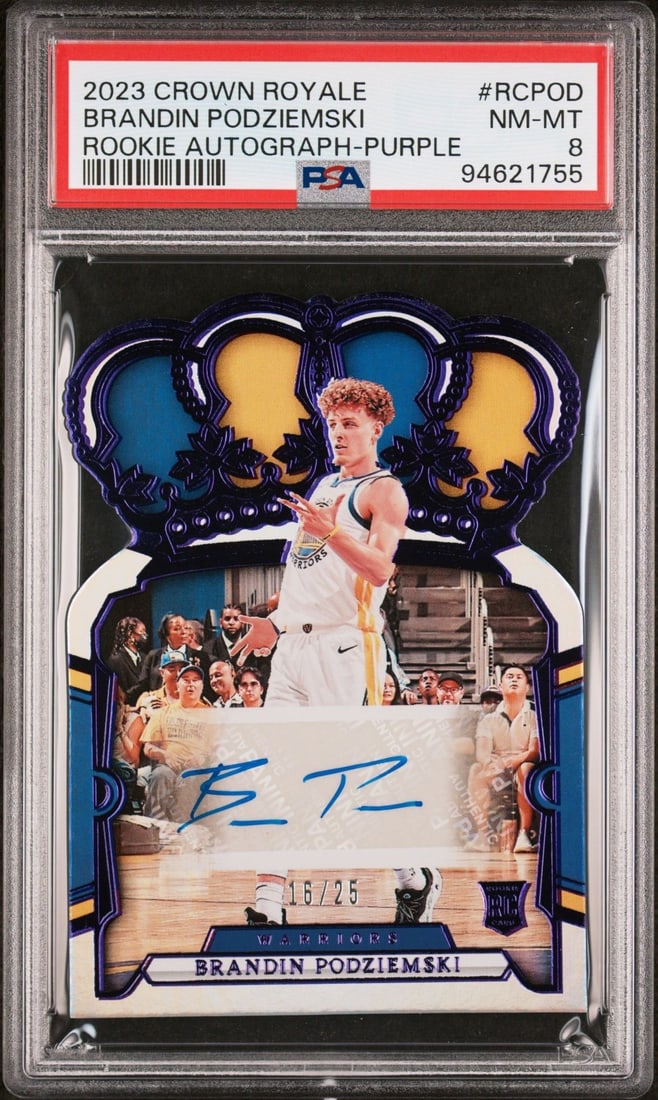 2023 PANINI CROWN ROYALE ROOKIE CROWN AUTOGRAPHS RCPOD BRANDIN PODZIEMSKI PURPLE (1 of 2)