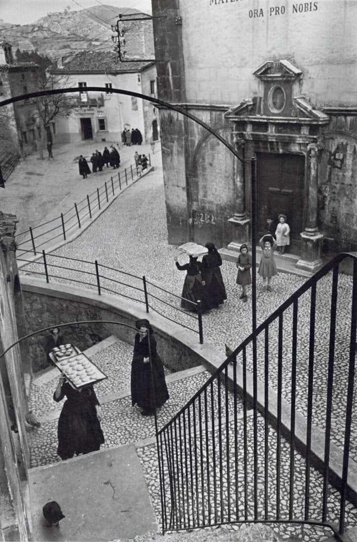 HENRI CARTIER-BRESSON - Aquila, Italy, 1951: Artist: Henri Cartier-Bresson Title: Aquila, Italy, 1951 Date: Photoengraving, 1999, Germany Dimensions: 7.95x12.1" Description: Heat Wax Mounted on 12x16" Conservation Board Artist Bio: Henri Cartier