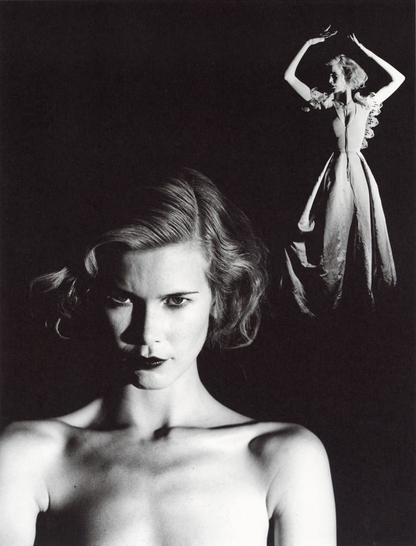 MICHAEL THOMPSON - Claudia Schiffer As Barbette, NYC: Artist: Michael Thompson Title: Claudia Schiffer As Barbette, New York City, 1998 Date: Photo Litho, 2005, Germany Dimensions: 9.7x12.75" Description: Heat Wax Mounted on 12x16" Conservation Board Art