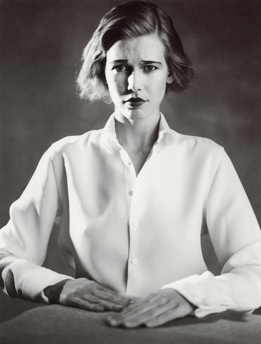 MICHAEL THOMPSON - Portrait, Claudia Schiffer, NYC: Artist: Michael Thompson Title: Portrait, Claudia Schiffer, New York City, 1998 Date: Photo Litho, 2005, Germany Dimensions: 9.65x12.7" Description: Heat Wax Mounted on 12x16" Conservation Board Artis