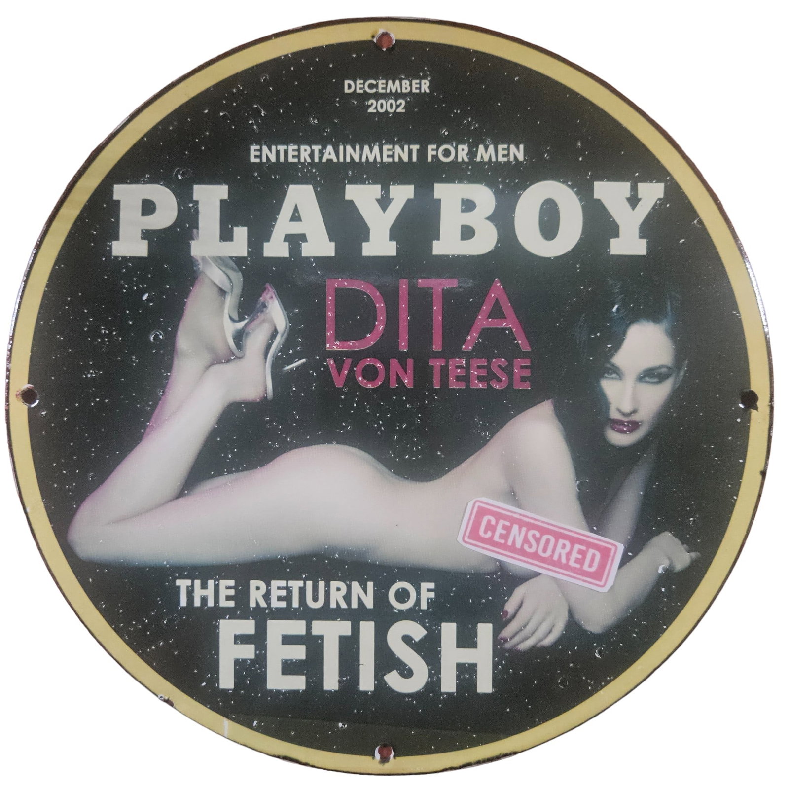 Vintage 2002 Playboy Porcelain Sign - Dita Von Teese - 12-Inch Collectible (1 of 2)