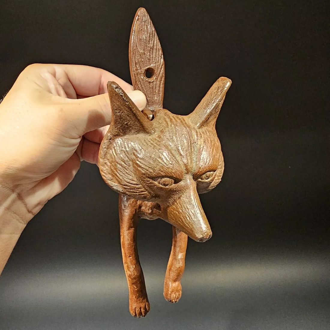 Cast Iron Rust Fox Head Door Knocker (1 of 17)