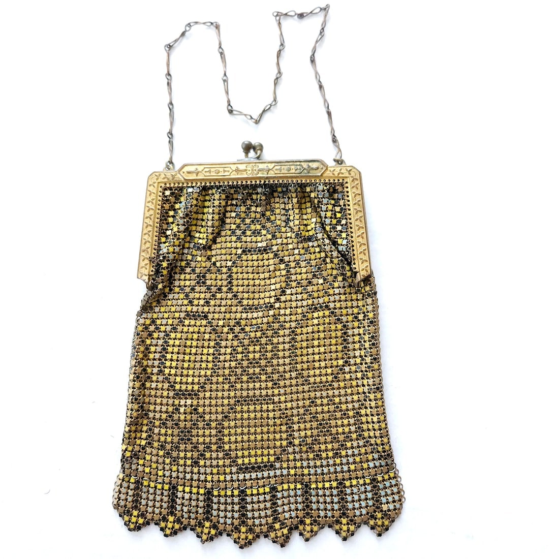 1920's Whiting & Davis Style Mesh Enamel Purse with Circle Pattern (1 of 10)
