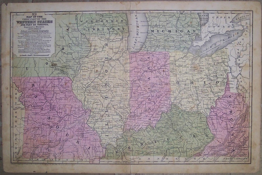 No.9 Map of the Chief Part of the Western States and Part Of Virginia. (1 of 1)