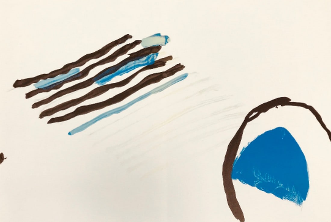 Tal-Coat Lithograph DM03153d Derriere le Miroir 1965: Artist: Pierre Tal-Coat Country: France Title: Untitled DM03153 Medium: Original Lithograph Marks: unsigned not numbered Size: Paper vellum 15 x 22 inch, folded as published Publisher: Maeght 1965 Fra