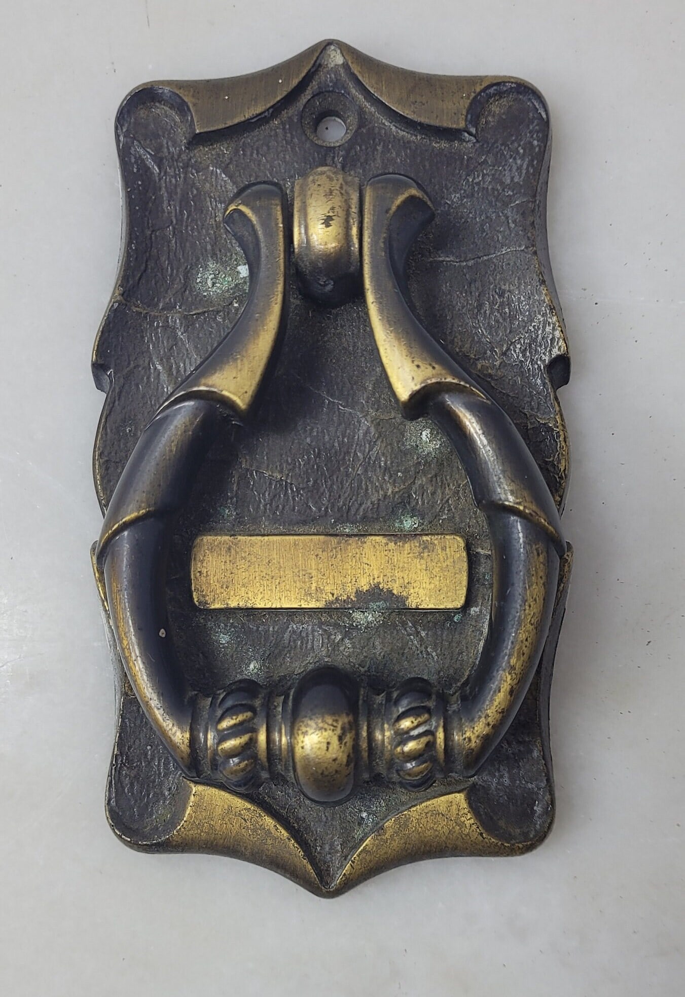 Mid Century Vintage Brass Door Knocker Handle Hardware Outdoor Porch Decor (1 of 7)