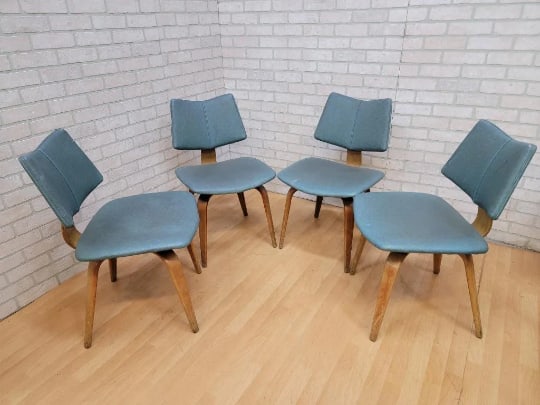Mid Century Modern Bentwood Accent Dining Chairs by Bruno Weil for Thonet - Set of 4: Mid Century Modern Bentwood Accent Dining Chairs by Bruno Weil for Thonet - Set of 4 A Mid Century Modern Bentwood Accent Dining Chairs Designed by Bruno Weil for Thonet. These Chairs would look excep