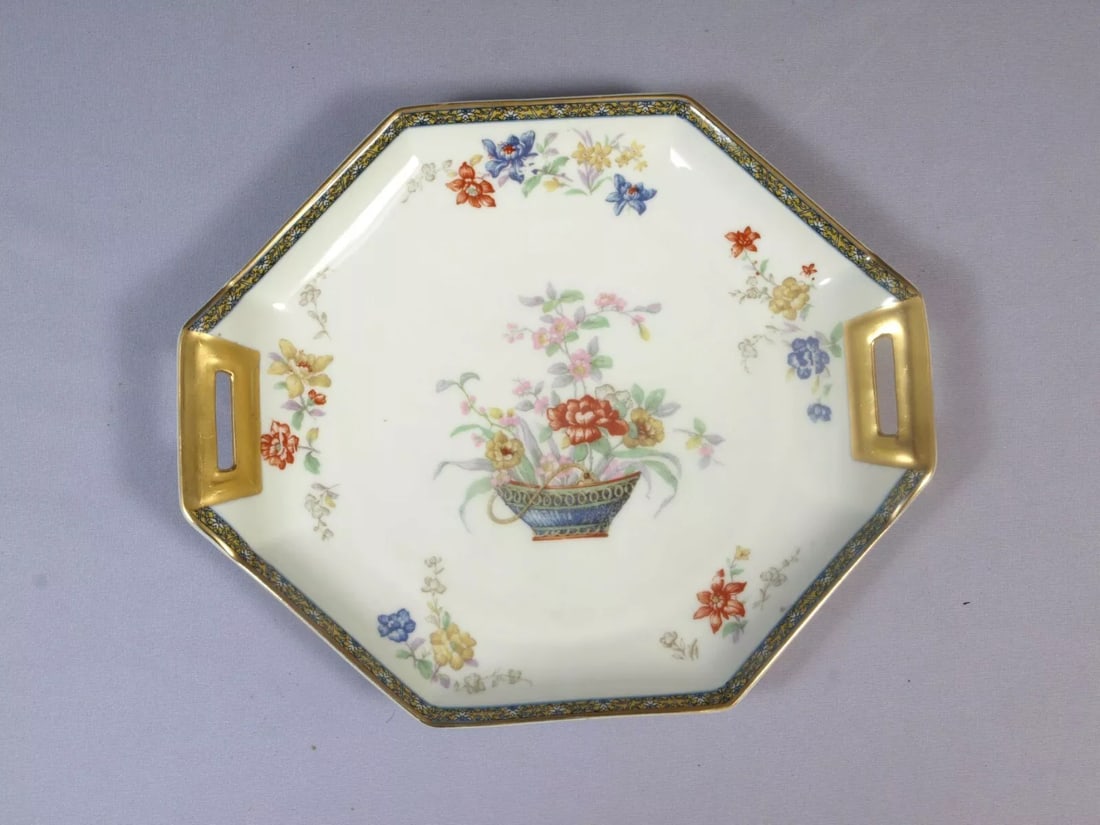 Limoges France GANGA HAVILAND LARGE Cake Sandwich Tray Platter Dish Octagon 11" (1 of 5)