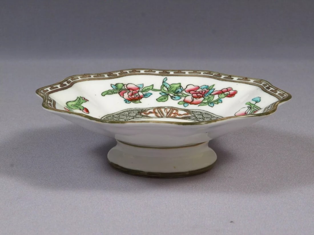 VINTAGE Coalport Indian Tree Cake Stand Tray Dish Taza England Scalloped Small (1 of 5)