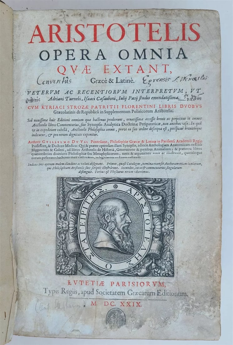 1629 ARTISTOTLE antique 17th CENTURY MASSIVE FOLIO in LATIN & GREEK (1 of 14)