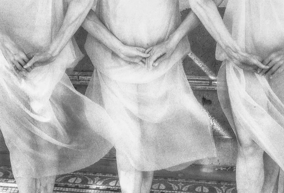 MARCIA LIPPMAN - Three Dancers: Artist: Marcia Lippman Title: Three Dancers Medium: Photo Litho, 1995, China Dimensions: 8.35x5.7" Description: Heat Wax Mounted on 8.5x11" Conservation Board Artist Bio: Marcia Lippman (1944) is an A