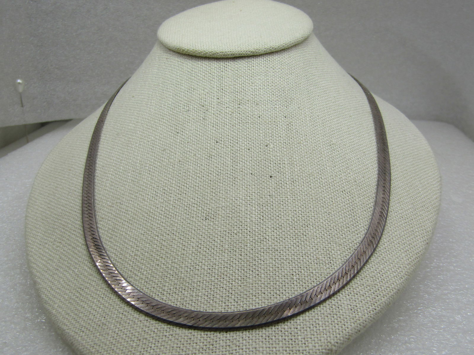 Vintage Sterling Herringbone Necklace, 5mm, 20", Unisex (1 of 9)