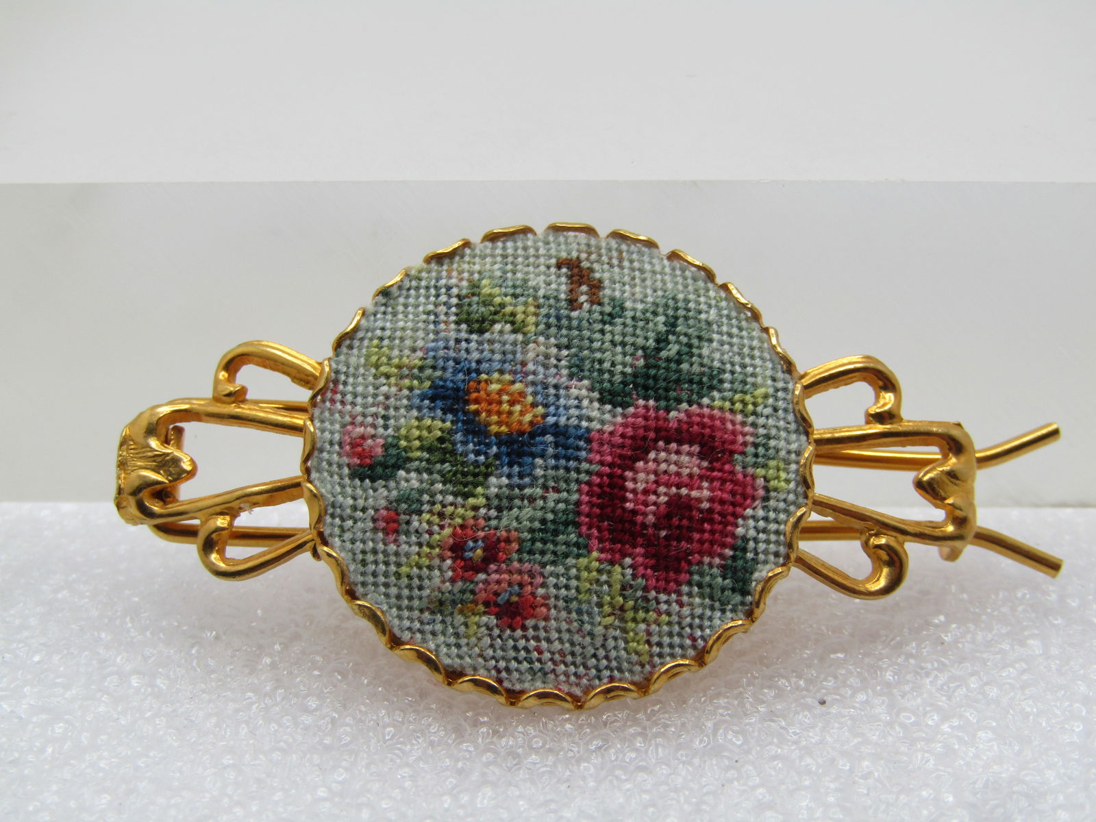 Vintage Floral Sampler Barrette, 1950's-1960's (1 of 4)
