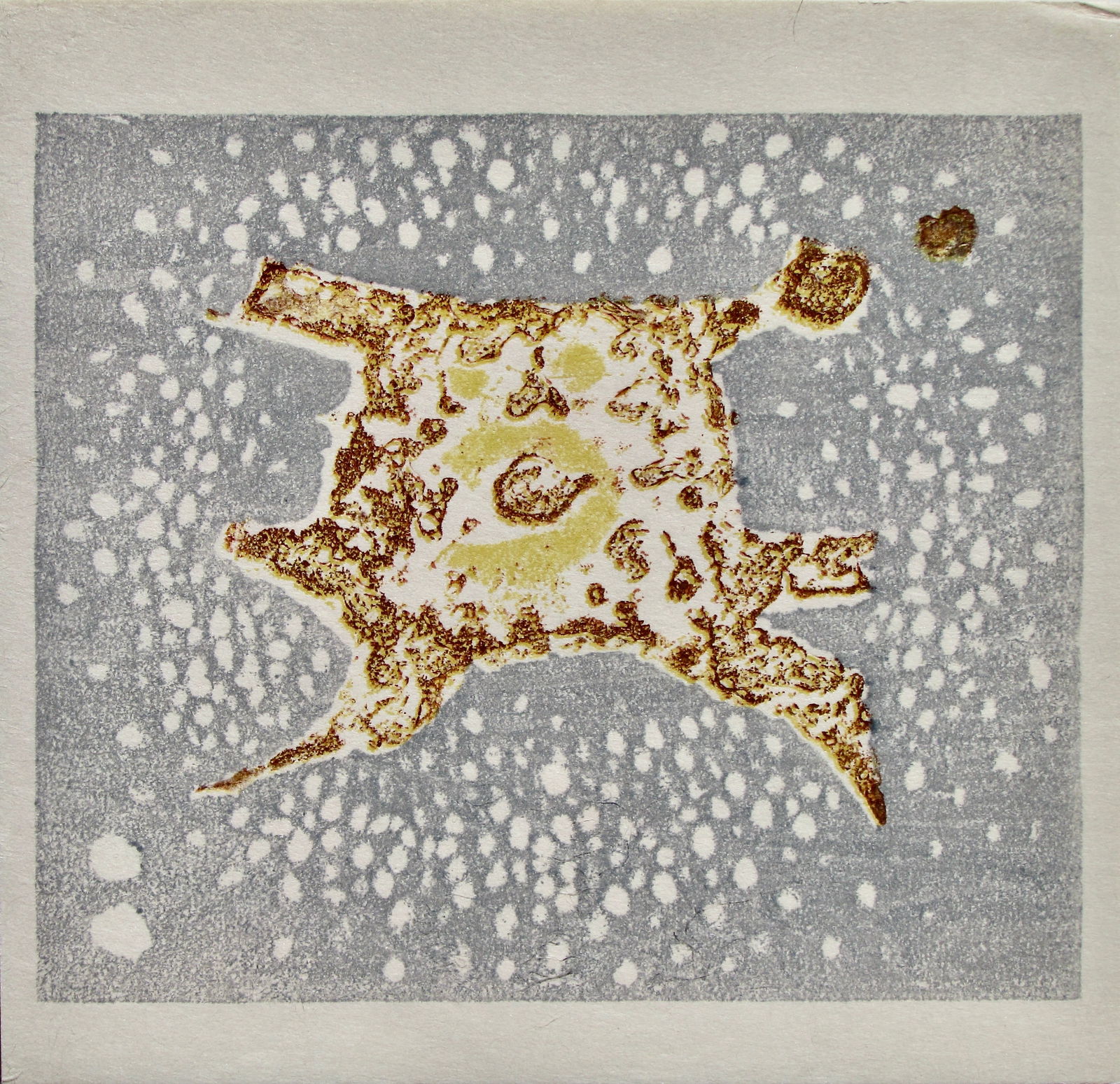 Toshi Yoshida: Abstract Design: Artist: Toshi YOSHIDA (1911-1995) Subject: Printing with Unsized Paper, kozô paper, plate 16 Series: Varieties of Japanese Print, Vol. 1 Publisher: Self Signature: None Date: 1967 Format: 20.8 x