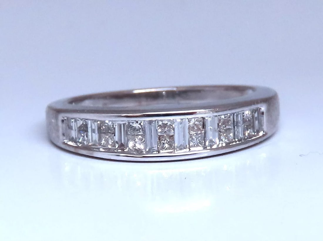 .50ct Natural Diamonds Halfway Band Channel & Baguette J/Si 14kt gold (1 of 3)