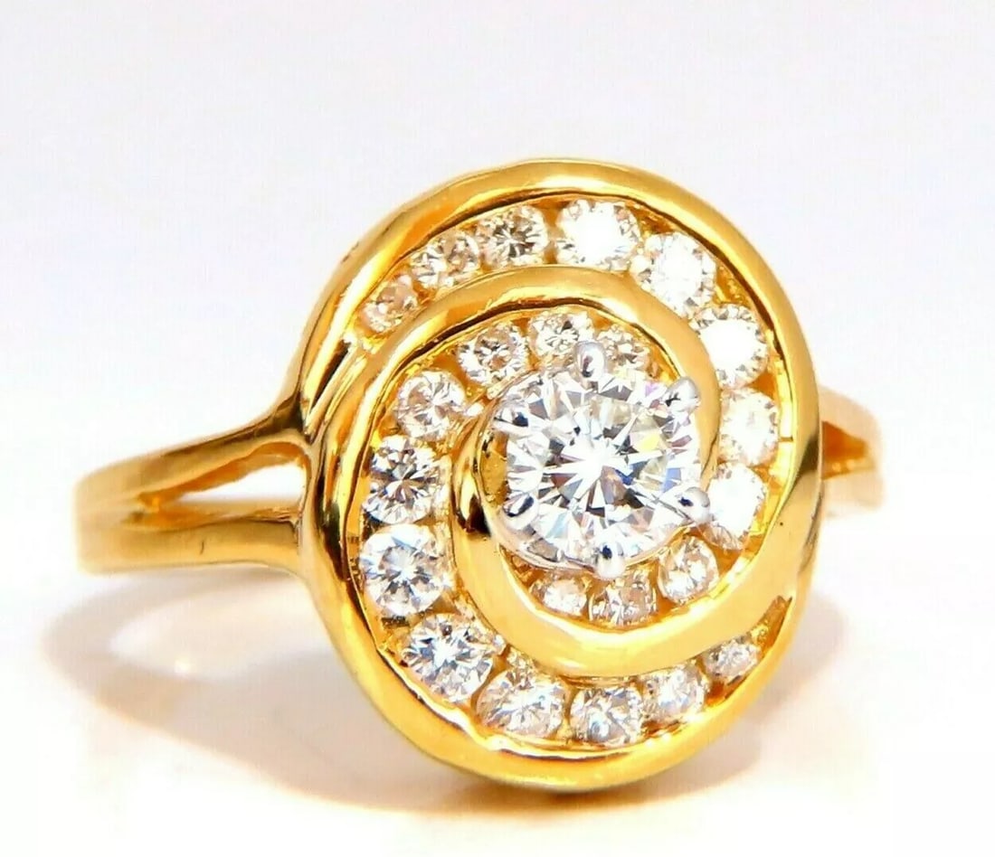 GIA Certified Diamond Endless Swirl Cluster ring 14 Karat (1 of 7)