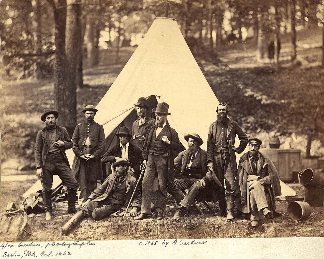 OCT 1862, SIGNED BY ALEXANDER GARDNER, BERLINER, MARYLAND SCOUTS, GUIDES ON POTOMAC: Title: OCT 1862, SIGNED BY ALEXANDER GARDNER, BERLINER, MARYLAND SCOUTS, GUIDES ON POTOMAC Artist/Source: ALEXANDER GARDNER Medium: CONTEMPORARY DYE BASED PHOTOLITHOGRAPH Date: 1862 Dimensions: 8 x 10