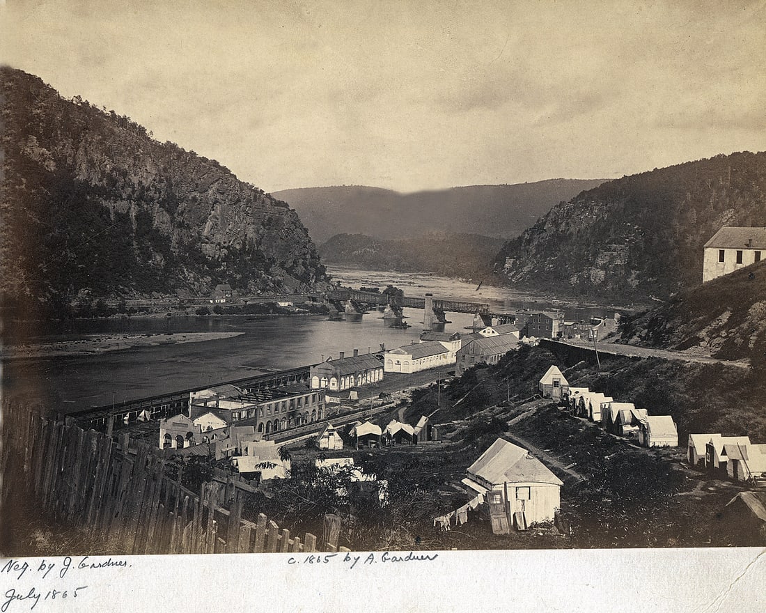 HARPERS FERRY, BY ALEXANDER GARDNER: Title: HARPERS FERRY, BY ALEXANDER GARDNER Artist/Source: ALEXANDER GARDNER Medium: DYE BASED PHOTOLITHOGRAPH Date: UNKNOWN Dimensions: 8X10 Description: This lot is a Dye Based Photolithograph, and i