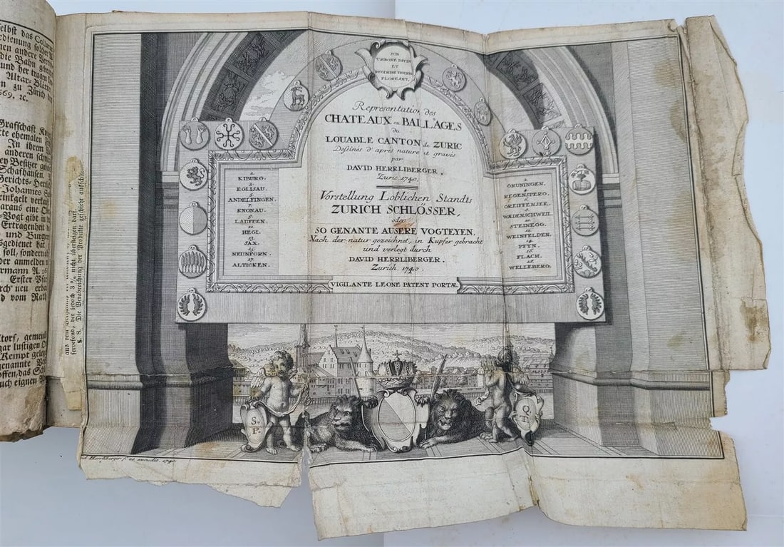 1742 HISTORY of ZURICH SWITZERLAND antique Memorabilia Tigurina VELLUM BOUND: Bluntschli, H.H. Memorabilia Tigurina, Neue Chronik oder Merkwurdigkeiten der Stadt und Landschaft Zurich (Memorabilia Tigurina, or curiosities of the city and countryside of Zurich) Zurich; 1742 Full