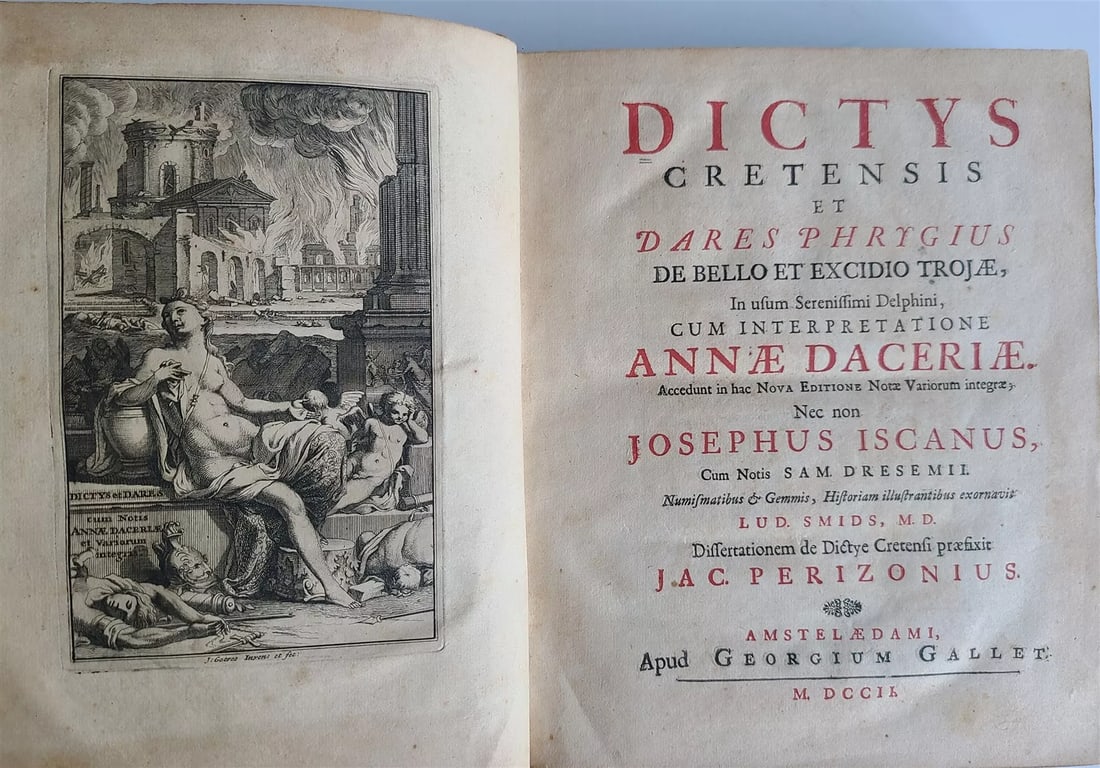 1702 TROJAN WAR antique De Bello et excidio Trojae ILLUSTRATED 18th CENTURY (1 of 10)