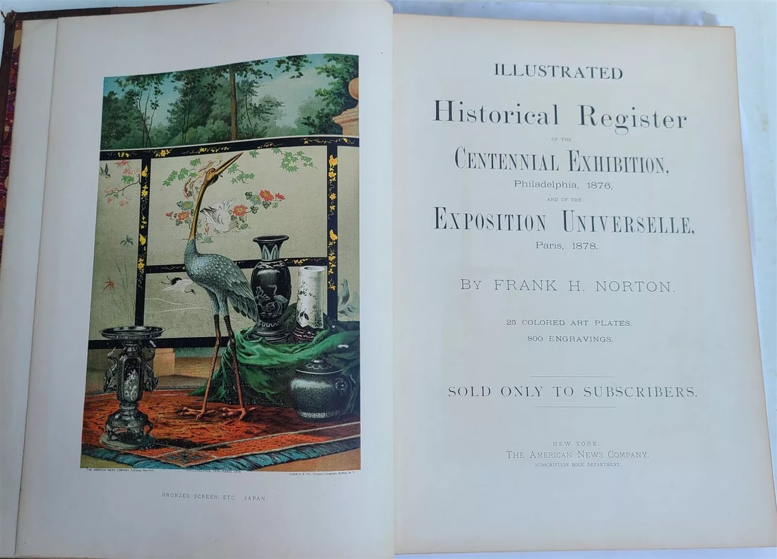 1897 HISTORICAL REGISTER of CENTENNIAL EXHIBITION antique ILLUSTRATED FOLIO: HISTORICAL REGISTER of the CENTENNIAL EXHIBITION Frank H. Norton's Illustrated Historical Register of the Centennial Exhibition, Philadelphia, 1876, and of the Exposition Universelle, Paris, 1878 is a