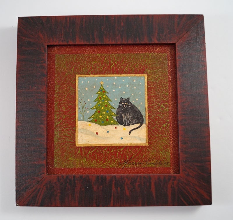 Fat Cat w/ Christmas Tree Painting Warren Kimble (1 of 6)