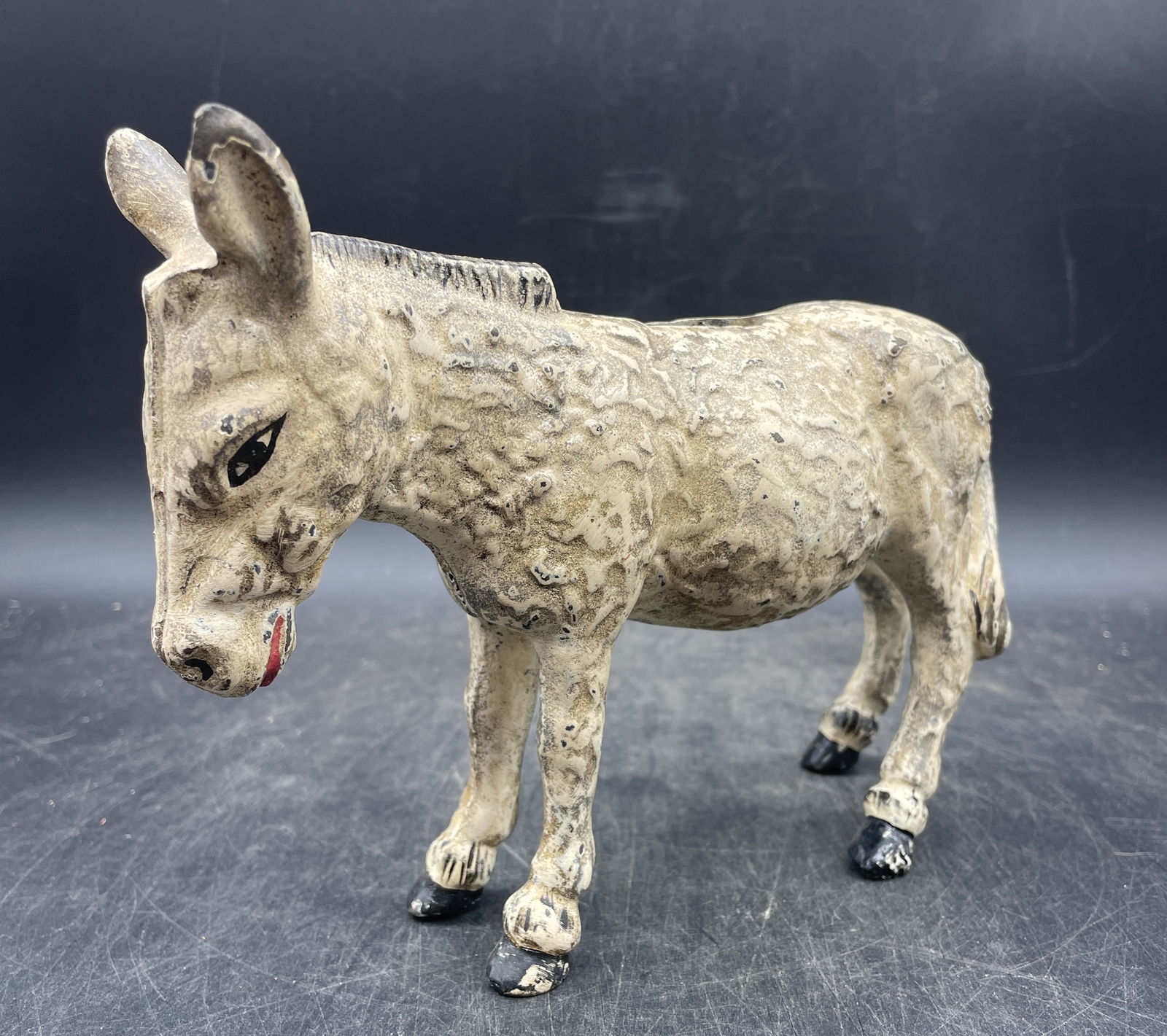 ANTIQUE OLD CAST IRON DONKEY COIN BANK (1 of 8)