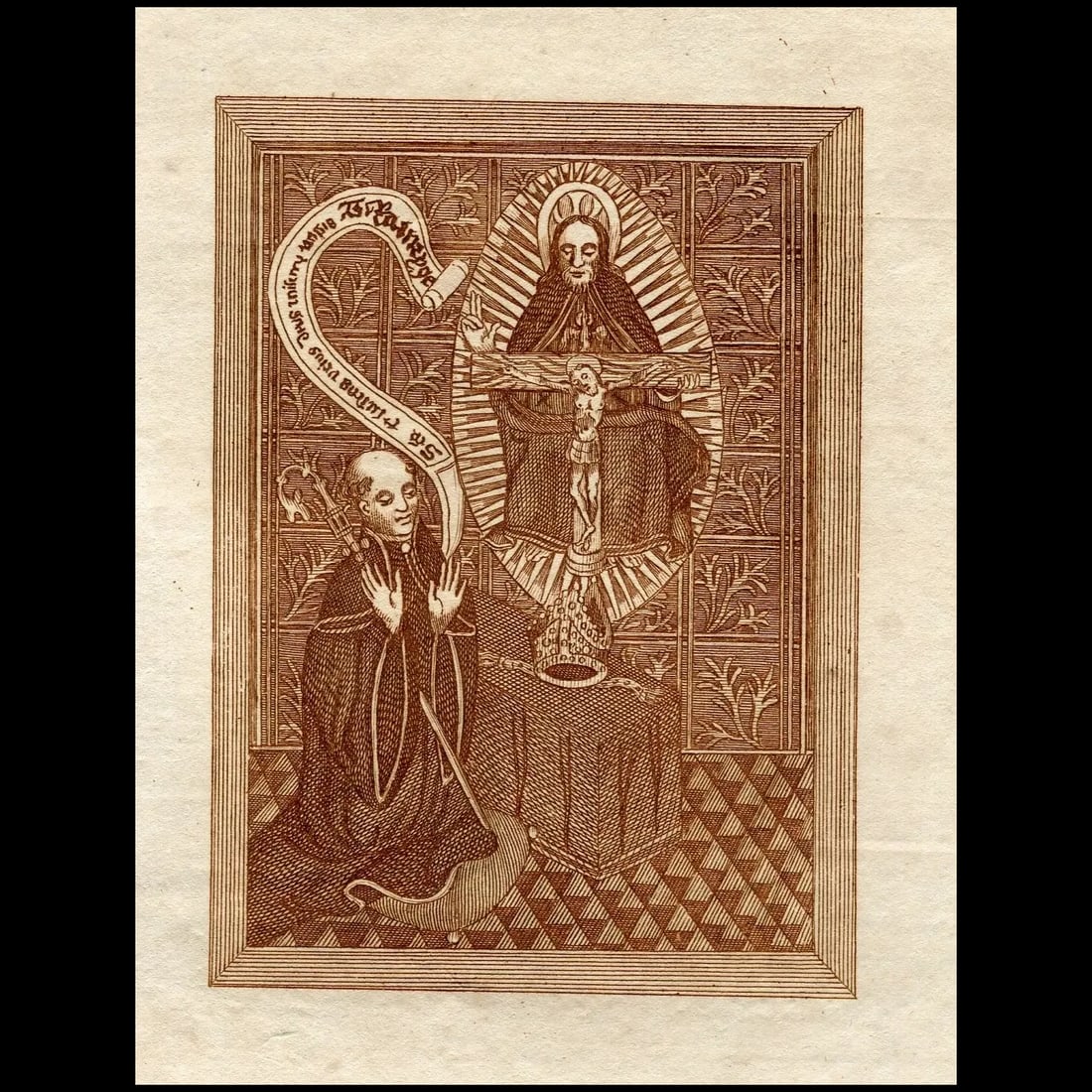 Thomas Ramryge, Abbot of St Albans - 1842 sepia engraving (1 of 5)