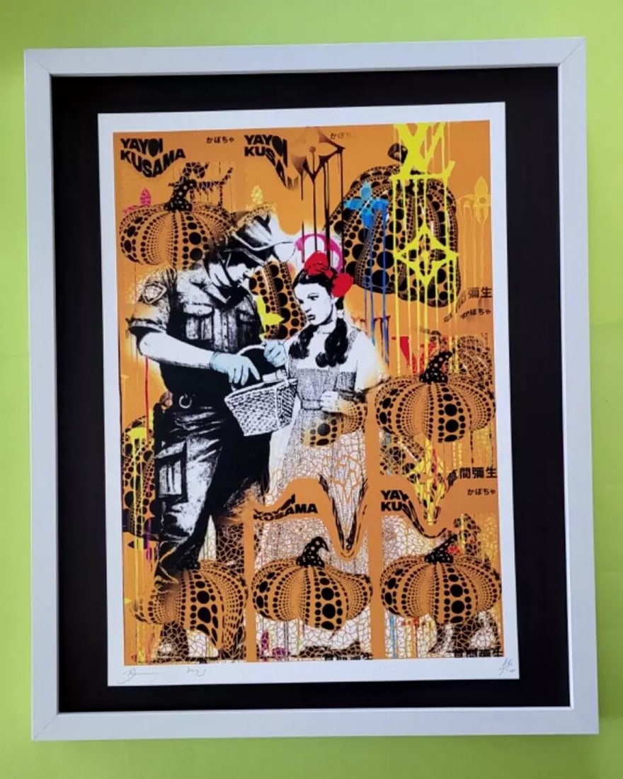 Death Nyc Hand Signed Large Print Coa Framed 16x20in Hello
