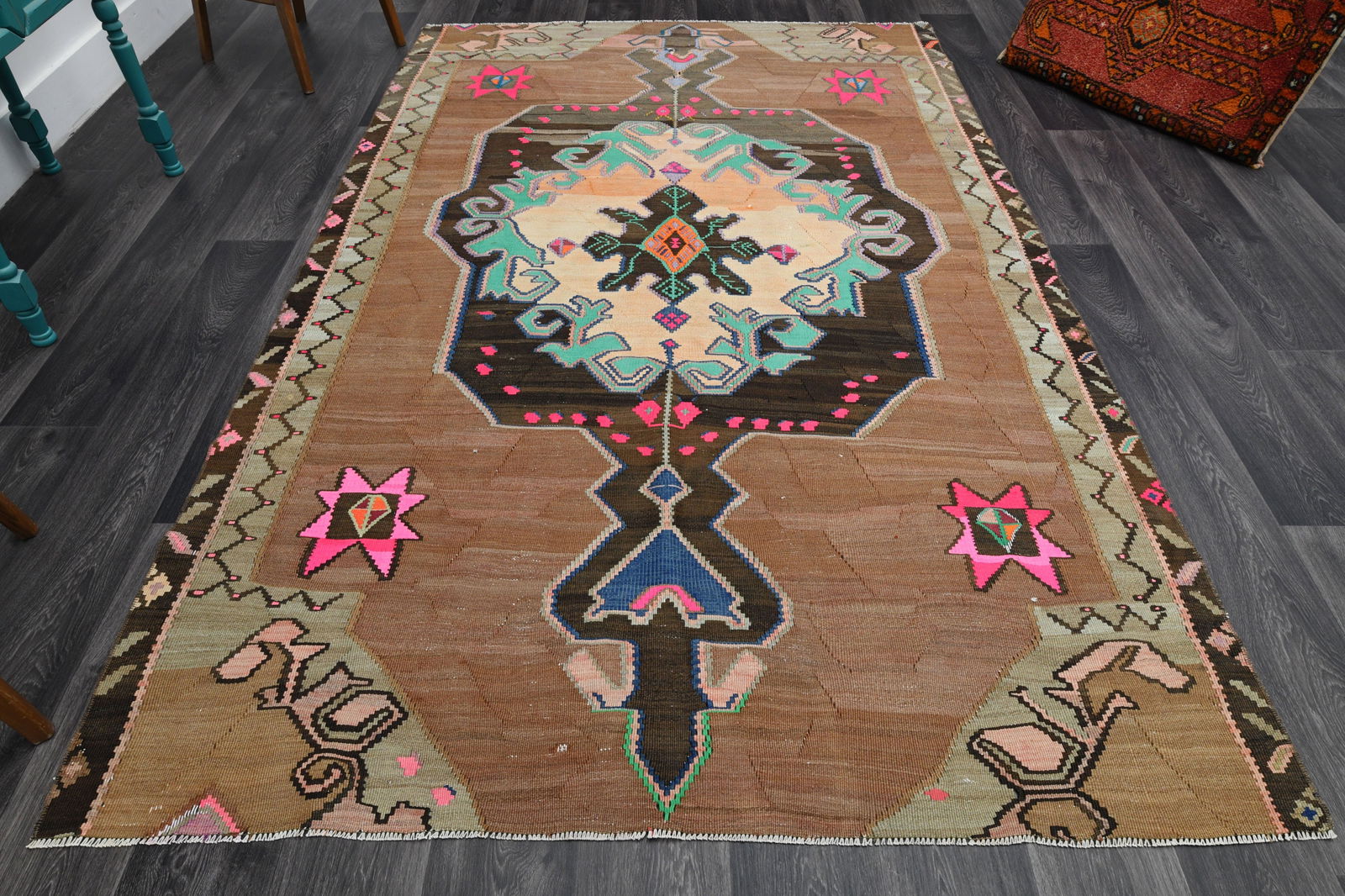 5.8x9.2 ft, TURKISH Flatweave Kilim Rug (1 of 9)