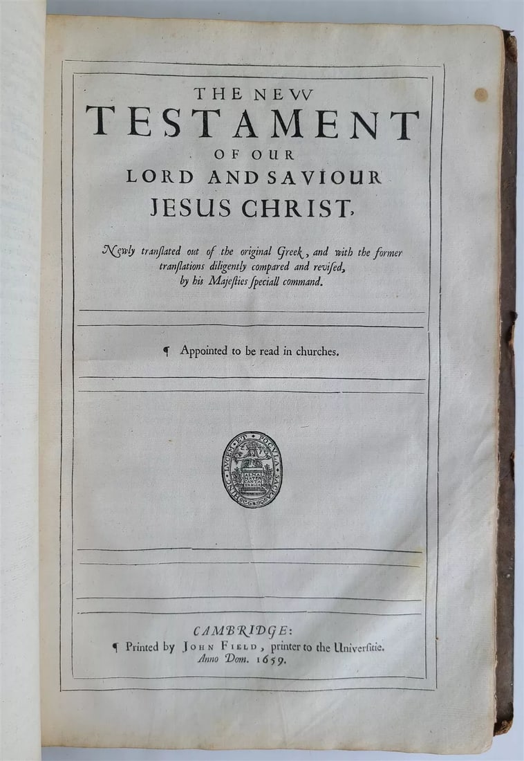 1659 BIBLE in ENGLISH ANTIQUE MASSIVE FOLIO by John Field OLD & NEW TESTAMENT (1 of 18)
