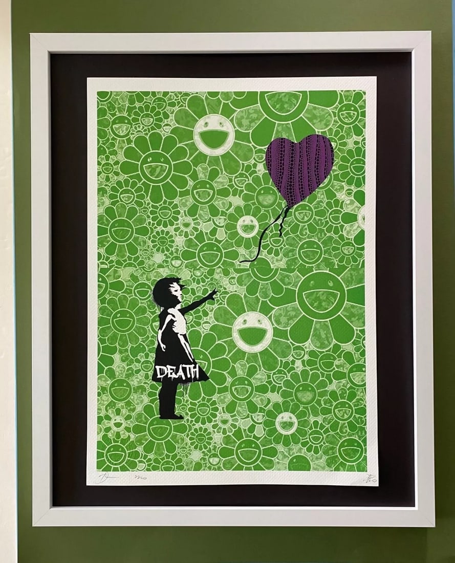 Death NYC Large Framed 16x20in Scarce Pop Art Hand Signed COA Banksy Murakami: Up for Sale this Beautiful and Scarce Print byPop Art Graffiti Master ArtistDeath NYCHand Signed in PencilNumbered X/100 or Artist ProofThis piece is mounted on a 20 x 16 in. black acid free black boa