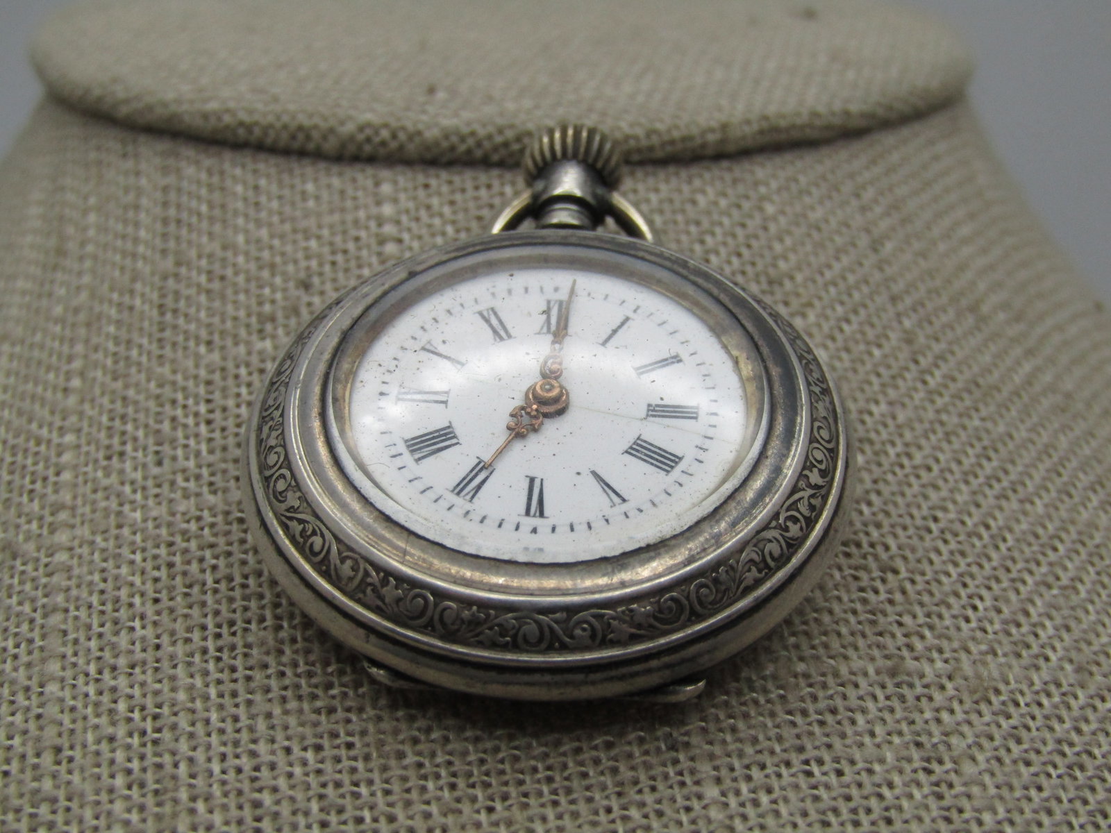 Vintage .800 Silver German Pocket Watch, Early 1900's, 33mm Engraved Case (1 of 1)