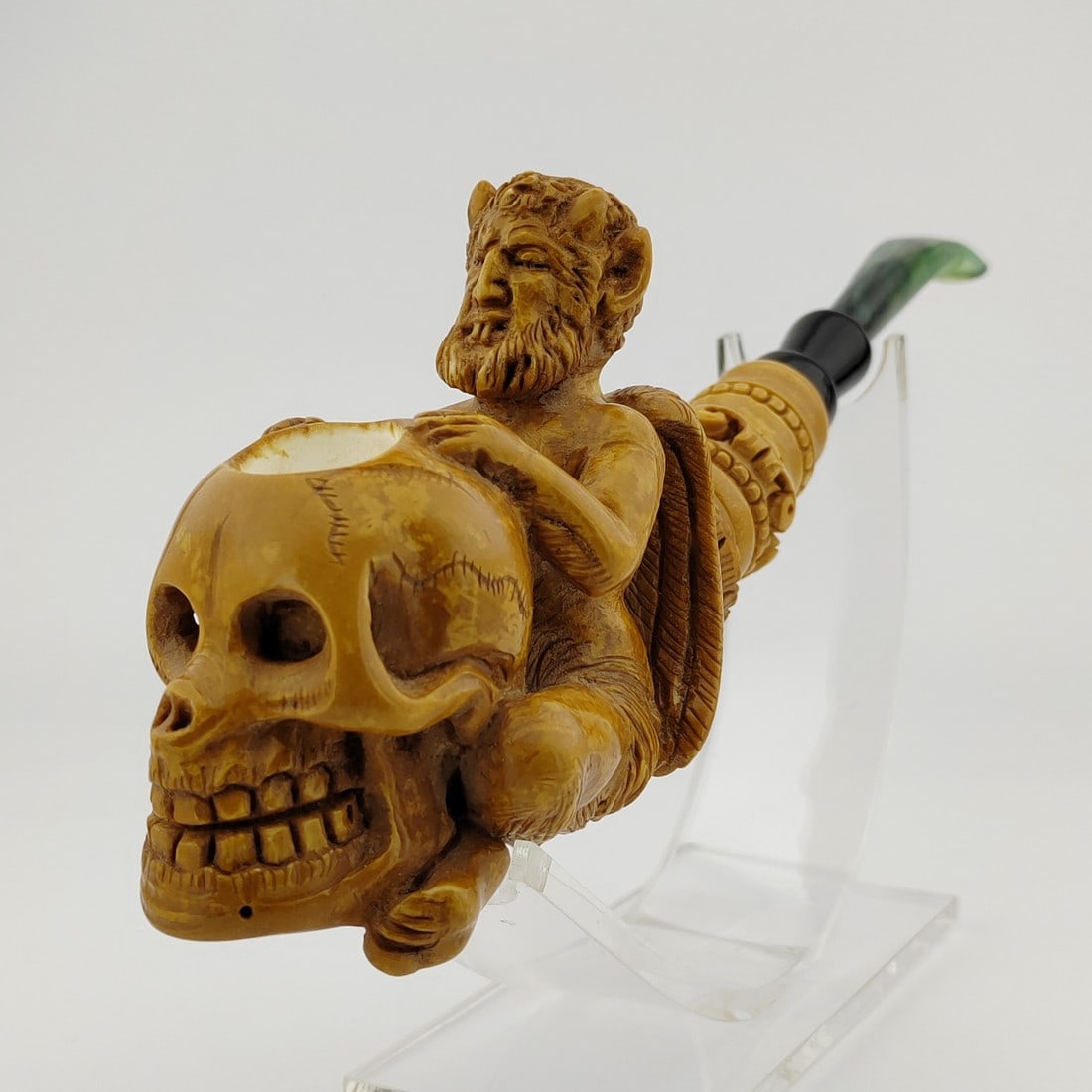 Devil with Skull Meerschaum Pipe,Demon Pipe (1 of 16)