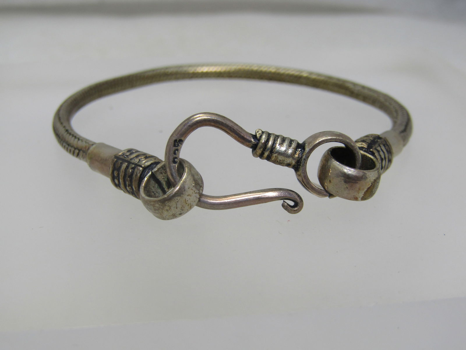 Vintage Snake Chain Bracelet, Hook Clasp, Unisex, 7.5" Vermeil (1 of 6)